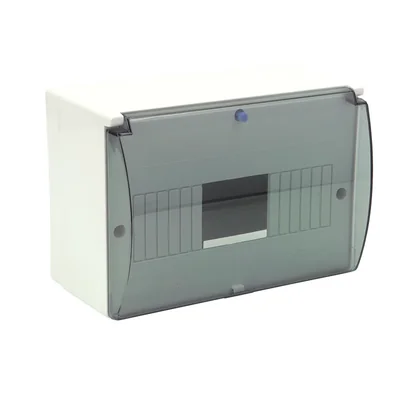 Aufputz-Verteilerkasten - RM-9/S (N+PE) mit grauem Glas