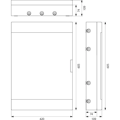 Aufputz-Verteilerkasten SRn-54B(3x18) (N+PE) weiß