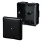 Aufputzdose 86x86x39 mm, 5x2,5 mm², 6 Steckdosen, Schutzart IP 55, schwarz