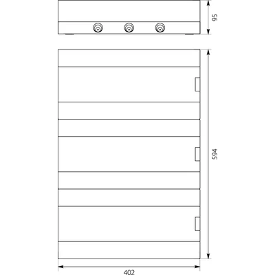 Aufputzschaltanlage SRn-3x18 (54) (N+PE)