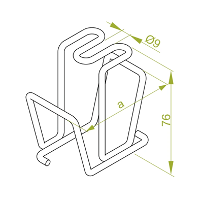 Auges suspendues largeur 75mm hauteur 51mm