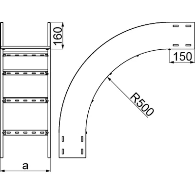 Äußerer vertikaler Bogen, Breite 400 mm, Höhe 160 mm