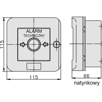 Automatic surface-mounted alarm switch WAZ-1S NC-NO IP-55