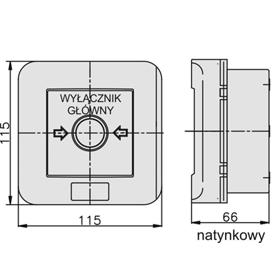 Automatic surface-mounted alarm switch WG-1S NC-NO IP-55