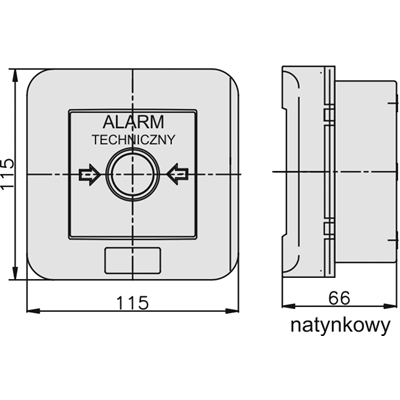 Automatický poplachový spínač na povrch WA-1S NC-NO IP-55