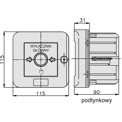 Automatický spínač alarmu pod omítku WGZp-1s 12A NC-NO