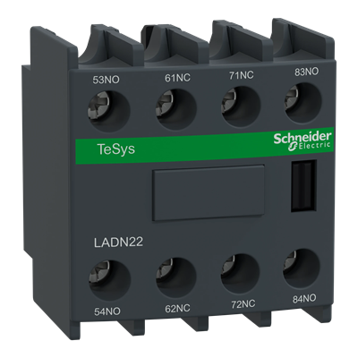 Auxiliary contact block 2NO+2NC - clamp terminals with a screw