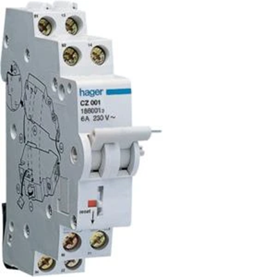 Auxiliary contact for RCD. 6A 2Z+2R