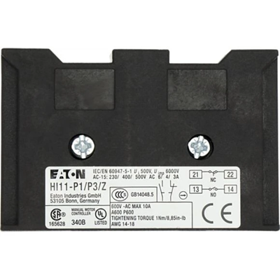 Auxiliary contacts of cam switches, HI11-P1/P3Z
