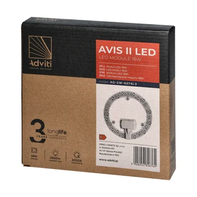 AVIS II LED 18W, Lichtpanel, 1650lm, 3000K, 3 Neodym-Magnete, Ø 176