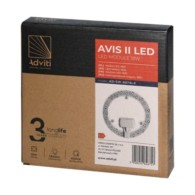 AVIS II LED světelný panel 18W 1800lm 4000K