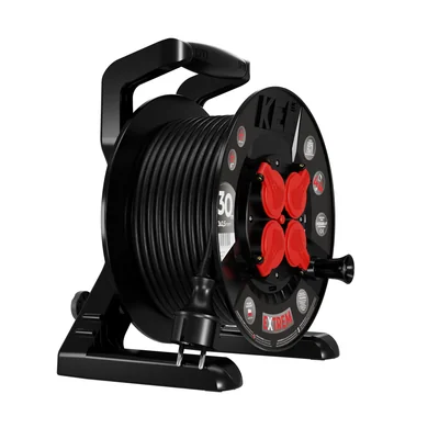 Avvolgicavo di prolunga PB-EXT/30M/3X2.5/H05RR-F EXTREME LINE; 4x2p+Z; IP44; 16A; H05RR-F; 3x2.5; 30m; nero