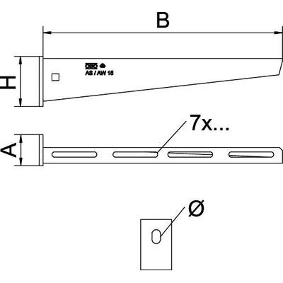AW 15 11 Staffa a muro A4 con testa saldata