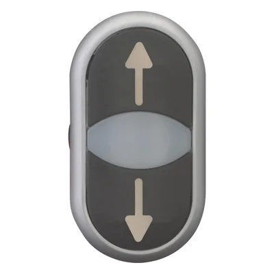 Azionamento a doppio pulsante con ritorno a molla, colore nero - frecce su e giù, M22-DDL-S-X7/X7