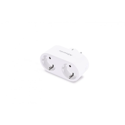 Azzardo SMART Doppelsteckdose mit Stecker 16A 110-240V weiß WiFi AZ3476