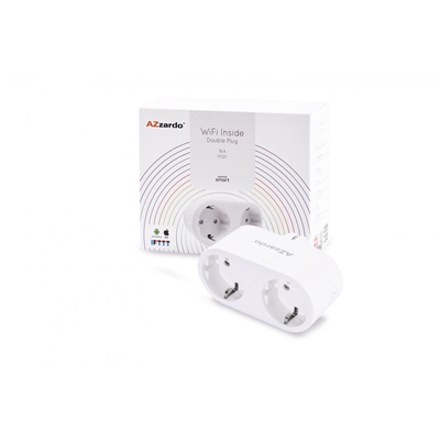 Azzardo SMART double socket with plug 16A 110-240V white WiFi AZ3476
