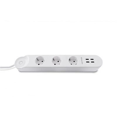 Azzardo SMART multiprise 3 prises + 4xUSB blanc WiFi 1.5m AZ3477