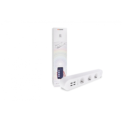 Azzardo SMART multiprise 3 prises + 4xUSB blanc WiFi 1.5m AZ3477