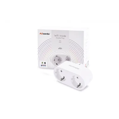 Azzardo SMART podwójne gniazdo z wtykiem 16A 110-240V białe WiFi AZ3476