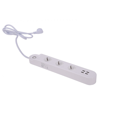 Azzardo SMART power strip 3 sockets + 4xUSB white WiFi 1.5m AZ3477