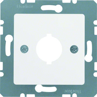 B. CARRÉ Plaque centrale avec un trou Ø 18,8 mm pour répondeur, blanc neige