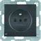 B. Prise SQUARE avec mise à la terre et éclairage d'orientation à LED anthracite