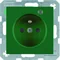 B. QUADRATISCHE Steckdose mit Erdungs- und Kontroll-LED mit erhöhtem Kontaktschutz, glänzend grün