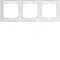 B. SQUARE 3-fold horizontal frame with description field, glossy white