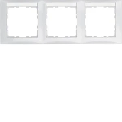 B. SQUARE 3-fold horizontal frame with description field, glossy white
