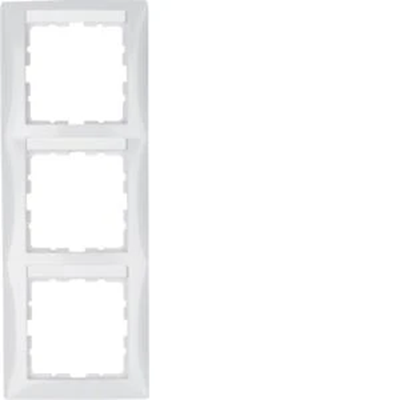 B. SQUARE 3-fold vertical frame with description field, glossy white