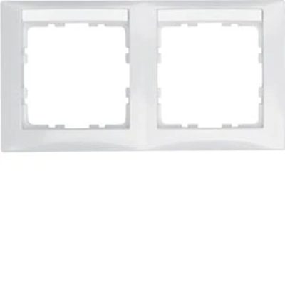 B. SQUARE Cadre double horizontal avec champ descriptif, blanc brillant