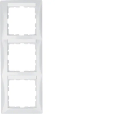 B. SQUARE cadre vertical triple avec champ descriptif, blanc brillant