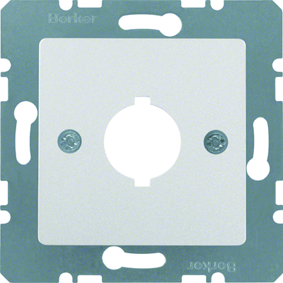B. SQUARE Central plate with a hole Ø 18.8 mm for answering devices aluminum matte