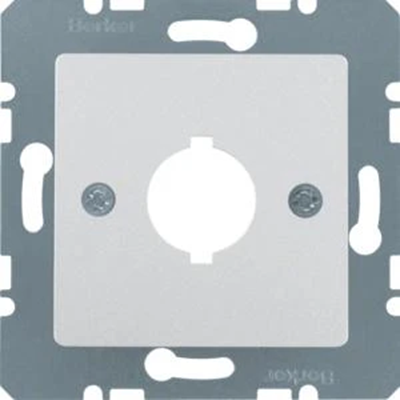 B. SQUARE Central plate with a hole Ø 18.8 mm for answering devices aluminum matte