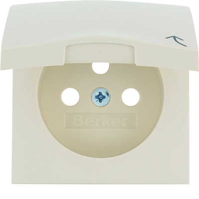 B. Square Faceplate for earthed socket with cover, cream