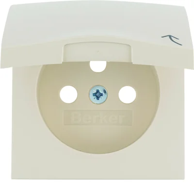 B. Square Faceplate for earthed socket with cover, cream