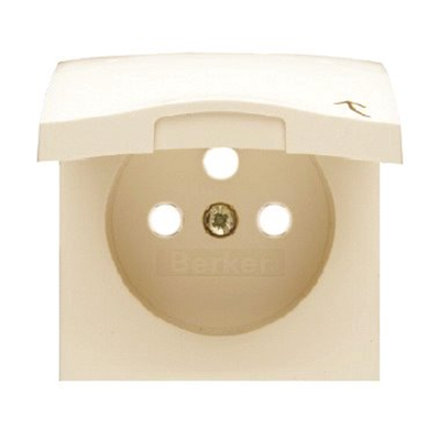 B. Square Faceplate for earthed socket with cover, cream