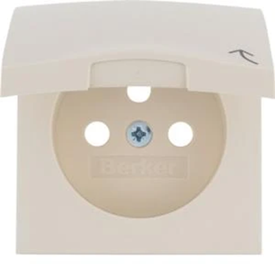 B. Square Faceplate for earthed socket with cover, cream