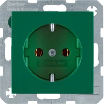 B. SQUARE Glossy green SCHUKO socket