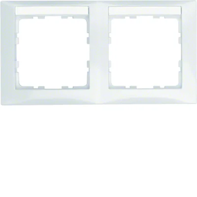B. SQUARE Horizontaler 2-fach-Rahmen mit Textfeld, weiß glänzend