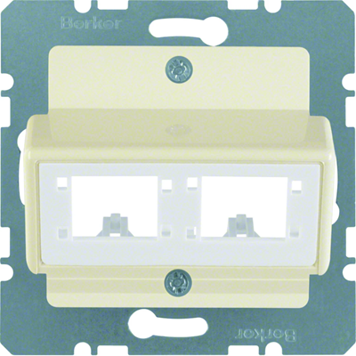 B. SQUARE Plaque centrale pour 1 ou 2 modules simples Reichle&De-Massari crème