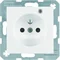 B. SQUARE Prise avec mise à la terre et LED de contrôle avec protection renforcée des contacts blanc neige brillant