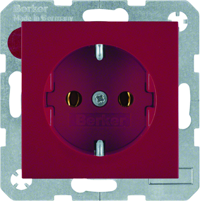 B. SQUARE SCHUKO socket red gloss