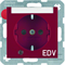 B. SQUARE SCHUKO socket with a control diode and a description field, red "EDV" print