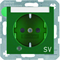 B. SQUARE SCHUKO socket with a control diode and a description field, "SV" green inscription