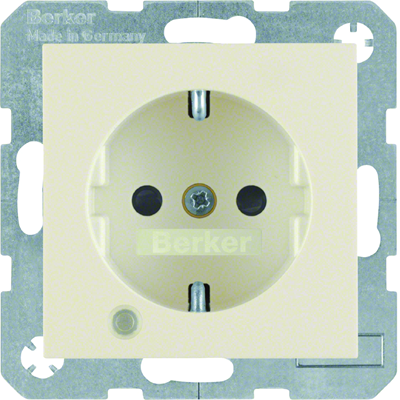 B. SQUARE SCHUKO socket with control diode and cream description field