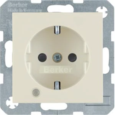 B. SQUARE SCHUKO socket with control diode and cream description field