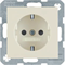 B. SQUARE SCHUKO socket with cream contact shutters