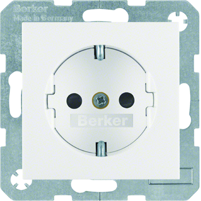 B. SQUARE SCHUKO socket with increased contact protection, snow-white