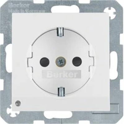 B. SQUARE SCHUKO socket with LED orientation illumination, snow-white